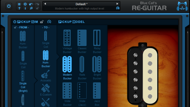 Blue Cat's Re-Guitar - Guitar Pickup And Body Simulator (VST, VST3, AAX and Audio Unit Plug-in)
